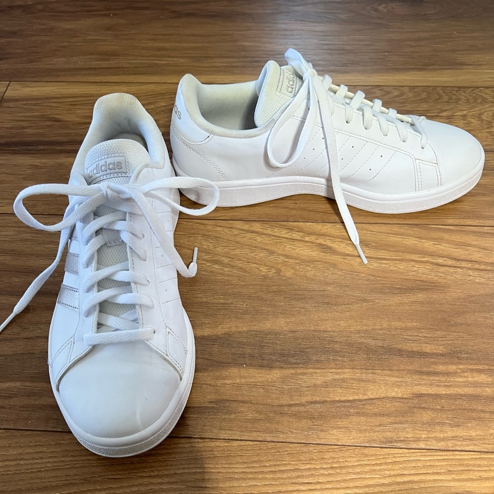 Adidas white sneakers